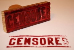 Foto eines Stempel, auf dem Censored steht