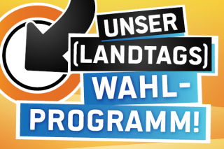 Werbebanner für das Landtagswahlprogramm